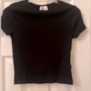 Cropped black tee NWT